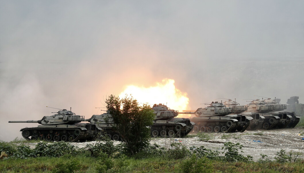 TRENER STYRKENE: I Taiwan har nylig holdt militærøvelse for å forberede seg på en eventuell invasjon fra Kina. Foto: NTB Scanpix TRENER STYRKENE: I Taiwan har nylig holdt militærøvelse for å forberede seg på en eventuell invasjon fra Kina. Foto: NTB Scanpix