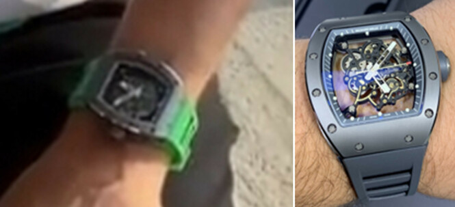 <strong>DYR:</strong> Det var en slik klokke, av produsenten Richard Mille, som ble stjålet i New Jersey. Foto: Englewood Cliffs Police Department <strong>DYR:</strong> Det var en slik klokke, av produsenten Richard Mille, som ble stjålet i New Jersey. Foto: Englewood Cliffs Police Department