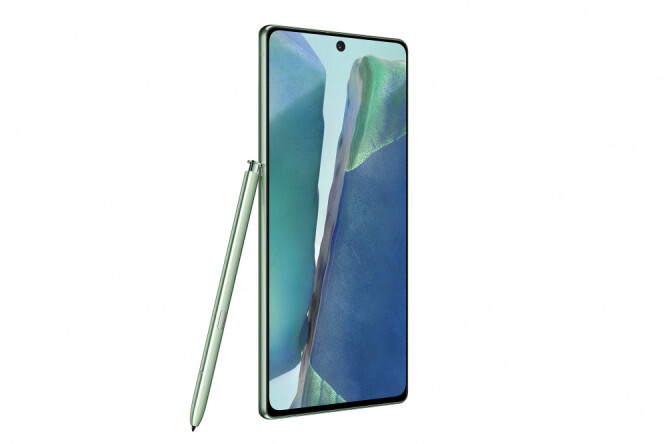 <strong>LILLEBROR:</strong> Bare den vanlige Note 20-varianten kommer i denne grønnfargen. Foto: Samsung <strong>LILLEBROR:</strong> Bare den vanlige Note 20-varianten kommer i denne grønnfargen. Foto: Samsung