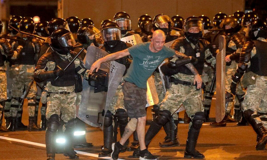 POLITICS: Police in riot gear stormed a rally on Friday, removing hundreds of protesters by truck. Photo: Dmitry Brushko / Tut.By via REUTERS POLITICS: Police in riot gear stormed a rally on Friday, removing hundreds of protesters by truck. Photo: Dmitry Brushko / Tut.By via REUTERS