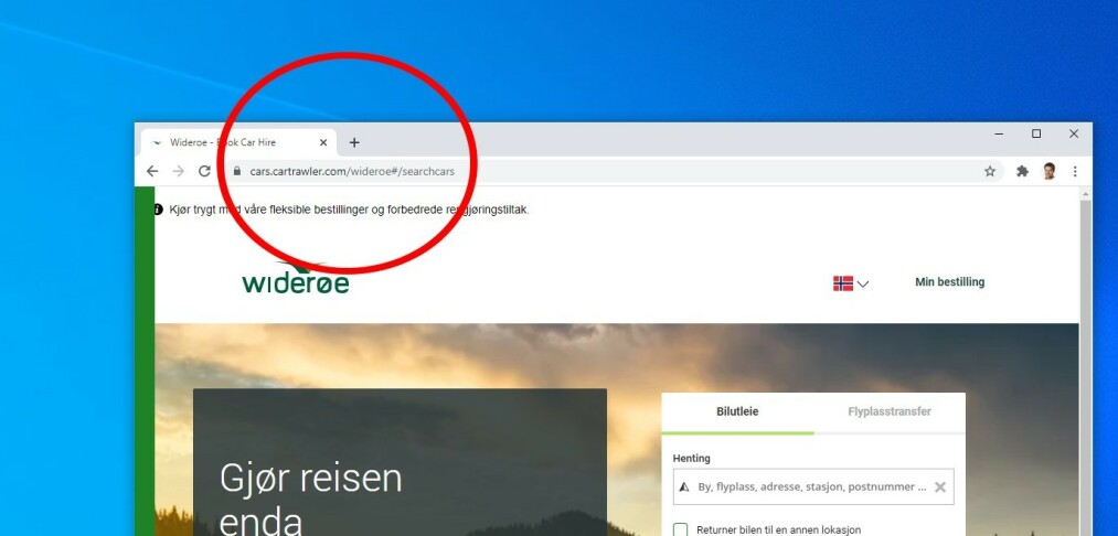 Fraråder leiebilbestilling via flyselskap Fraråder leiebilbestilling via flyselskap