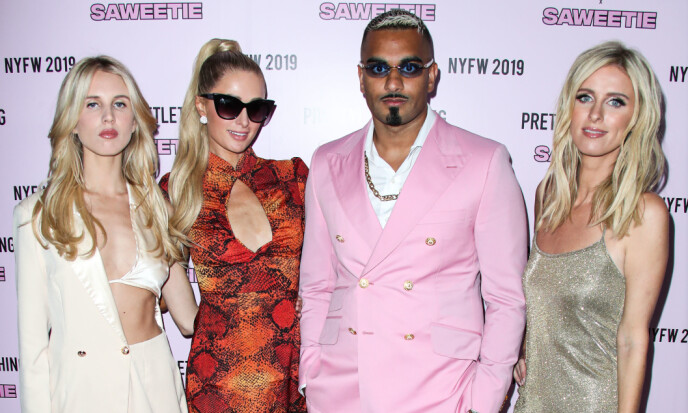 <strong>MOTEUKE:</strong> Her er Umar Kamni avbildet under moteuka i New York i fjor, sammen med (f.v.) Tessie Hilton, Paris Hilton og Nicky Hilton. Foto: Xavier Collin / Image Press Agency / Splash News / NTB scanpix <strong>MOTEUKE:</strong> Her er Umar Kamni avbildet under moteuka i New York i fjor, sammen med (f.v.) Tessie Hilton, Paris Hilton og Nicky Hilton. Foto: Xavier Collin / Image Press Agency / Splash News / NTB scanpix