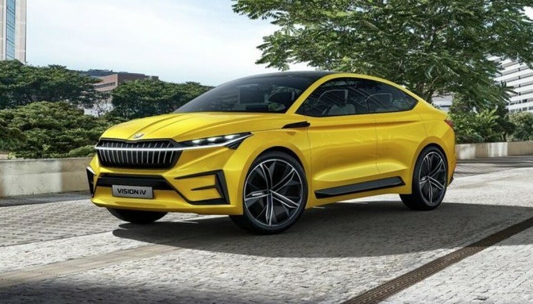 <strong>TO UTGAVER:</strong> Enyaq iV kommer i to utgaver - først en tradisjonell familie-SUV, og denne kupë-utgaven i 2021. Bilen vises offisielt 1. september, men de første kundene får den neppe før over nyttår. Foto: Skoda <strong>TO UTGAVER:</strong> Enyaq iV kommer i to utgaver - først en tradisjonell familie-SUV, og denne kupë-utgaven i 2021. Bilen vises offisielt 1. september, men de første kundene får den neppe før over nyttår. Foto: Skoda