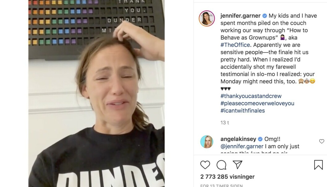 <strong>ÅPEN:</strong> Skuespiller Jennifer Garner forteller åpenhjertig om hva som fikk henne til å briste i gråt. FOTO: @Jennifer.Garner/Instagram <strong>ÅPEN:</strong> Skuespiller Jennifer Garner forteller åpenhjertig om hva som fikk henne til å briste i gråt. FOTO: @Jennifer.Garner/Instagram