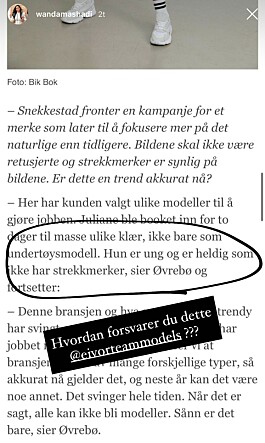 Foto: Skjermdump fra Wandas Instagram, gjengitt med tillatelse Foto: Skjermdump fra Wandas Instagram, gjengitt med tillatelse