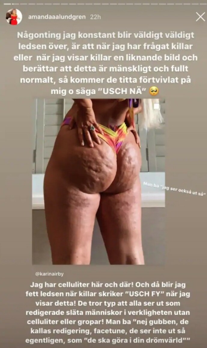 Foto: Skjermdump fra Instagram/amandaaalundgren Foto: Skjermdump fra Instagram/amandaaalundgren