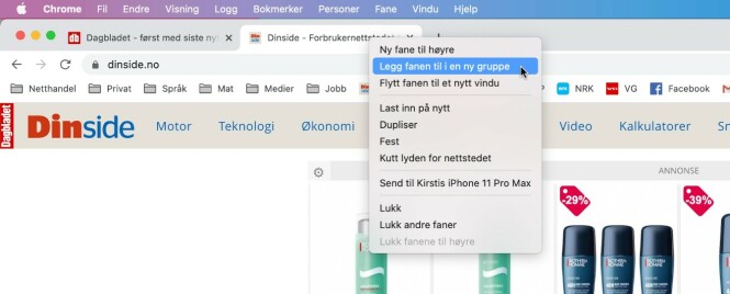 Nå kan du gruppere faner Nå kan du gruppere faner