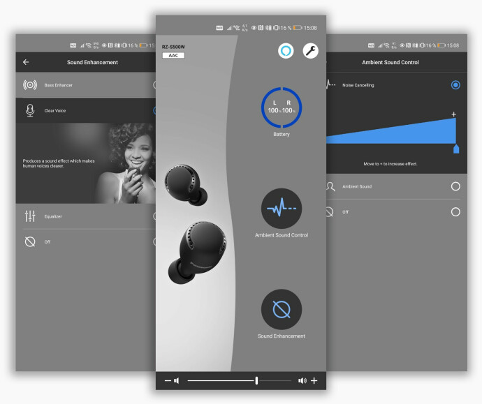 Panasonics app lar deg både justere lydbildet og støykanselleringen. Panasonics app lar deg både justere lydbildet og støykanselleringen.