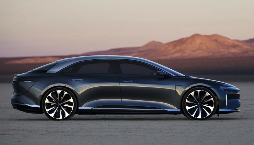 <strong>LUCID AIR:</strong> Lucid Air skal vli en luksuriøs sedan, en anelse mindre enn Tesla Model S i lengde. Foto: Lucid <strong>LUCID AIR:</strong> Lucid Air skal vli en luksuriøs sedan, en anelse mindre enn Tesla Model S i lengde. Foto: Lucid