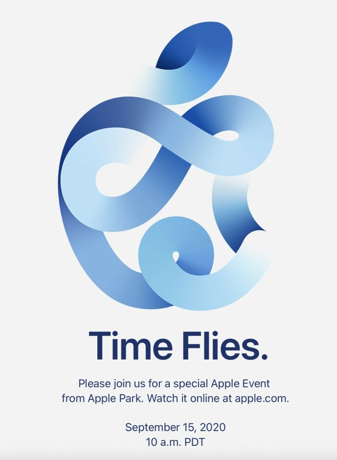 <strong>TIDEN FLYR:</strong> Apples invitasjoner bruker som regel å inneholde hint om hva som blir presentert. Teksten tilsier at det vil være noe klokkerelatert, men det har også gått rykter om at iPhone 12 skal komme i en ny blåfarge. Skjermbilde: Kirsti Østvang <strong>TIDEN FLYR:</strong> Apples invitasjoner bruker som regel å inneholde hint om hva som blir presentert. Teksten tilsier at det vil være noe klokkerelatert, men det har også gått rykter om at iPhone 12 skal komme i en ny blåfarge. Skjermbilde: Kirsti Østvang