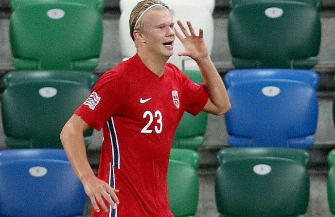 <strong>ELEVEN:</strong> Erling Braut Haaland, her mot Nord-Irland mandag. Foto: NTB scanpix <strong>ELEVEN:</strong> Erling Braut Haaland, her mot Nord-Irland mandag. Foto: NTB scanpix