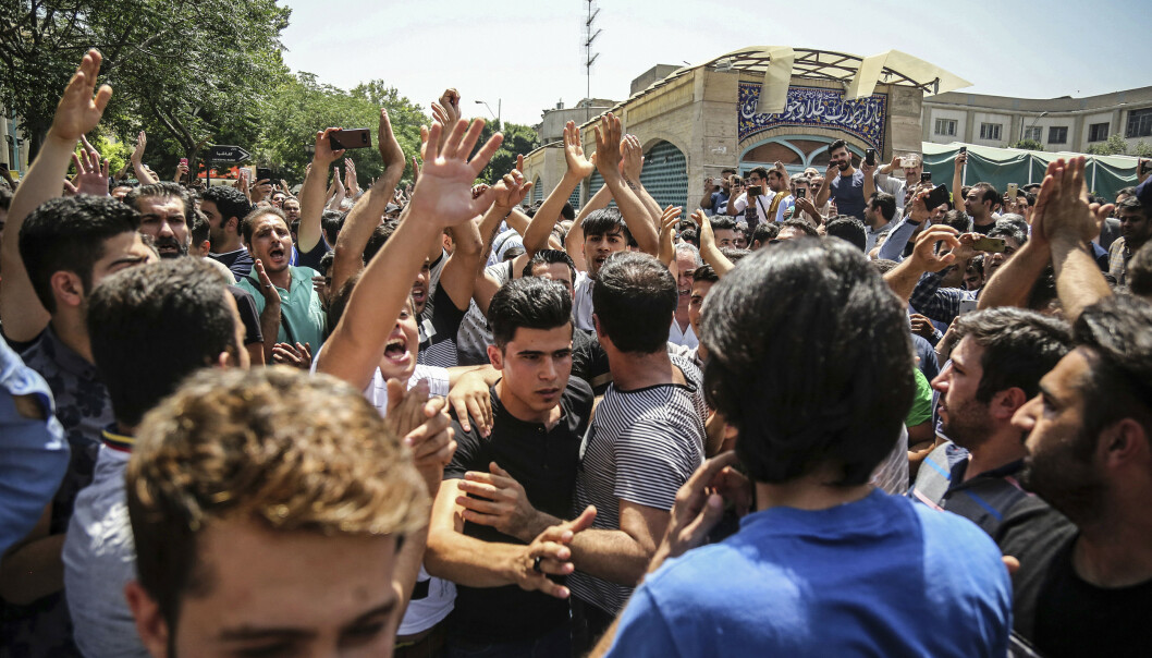 <strong>PROTESTEN:</strong> Et bilde fra protesten Afkari deltok på i Teheran i 2018. Foto: NTB Scanpix <strong>PROTESTEN:</strong> Et bilde fra protesten Afkari deltok på i Teheran i 2018. Foto: NTB Scanpix