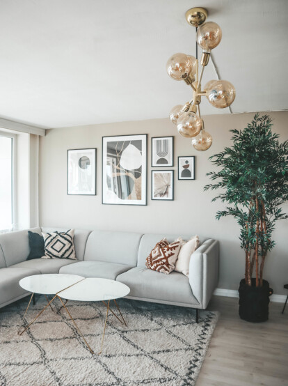 <strong>OPPUSSING:</strong> Det er flere rom i leiligheten som er blitt pusset opp etter at paret overtok i fjor. Blant annet stua. Foto: Privat, gjengitt med tillatelse <strong>OPPUSSING:</strong> Det er flere rom i leiligheten som er blitt pusset opp etter at paret overtok i fjor. Blant annet stua. Foto: Privat, gjengitt med tillatelse