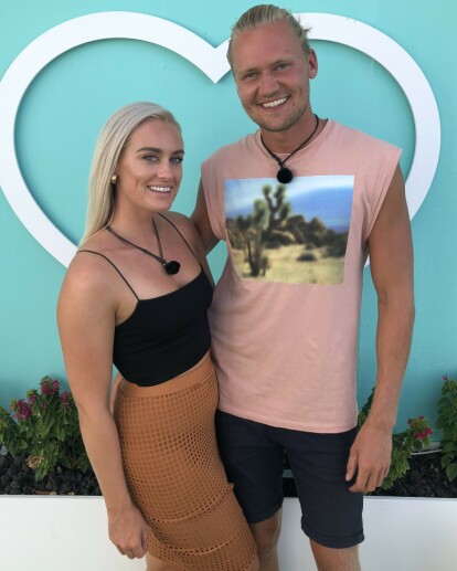 <strong>DEN GANG DA:</strong> Paret har vært sammen i snart to år. Her fra tiden på «Love Island». Foto: TV3 <strong>DEN GANG DA:</strong> Paret har vært sammen i snart to år. Her fra tiden på «Love Island». Foto: TV3