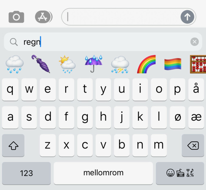 <strong>FINN EMOJIEN KJAPT:</strong> Nå blir det mulig å søke etter emojier. Men du må vite hva du skal søke etter. Skjermbilde: Kirsti Østvang <strong>FINN EMOJIEN KJAPT:</strong> Nå blir det mulig å søke etter emojier. Men du må vite hva du skal søke etter. Skjermbilde: Kirsti Østvang