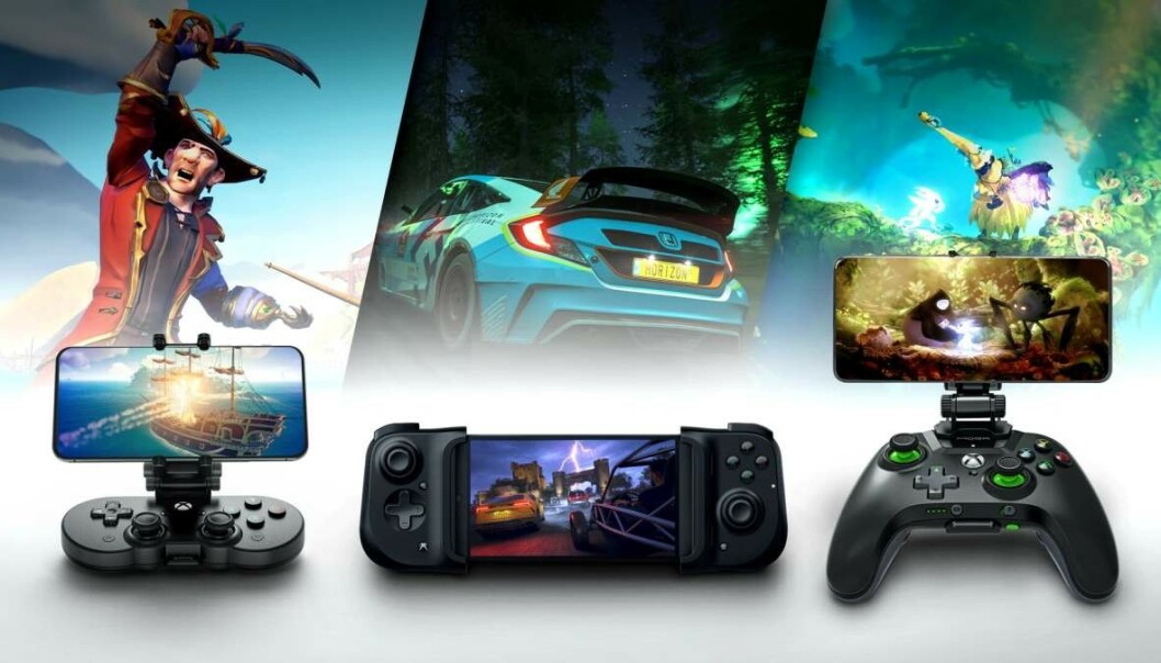 Et utvalg kontrollere og holdere som fungerer med Xbox Cloud Gaming. Foto: Microsoft Et utvalg kontrollere og holdere som fungerer med Xbox Cloud Gaming. Foto: Microsoft