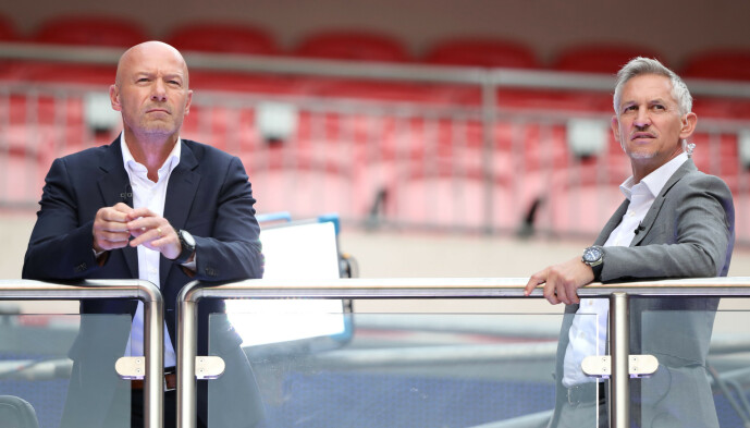 <strong>EKSPERTER:</strong> Alan Shearer (t.v.) er sammen med Gary Lineker en sterk fotballstemme i England. Foto: NTB scanpix <strong>EKSPERTER:</strong> Alan Shearer (t.v.) er sammen med Gary Lineker en sterk fotballstemme i England. Foto: NTB scanpix
