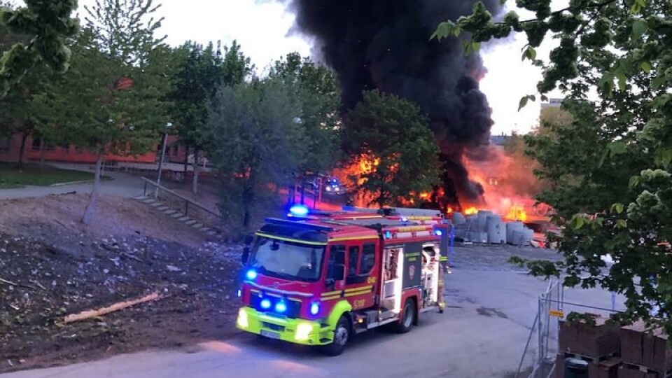 Brann ved Jordal Amfi i Oslo
