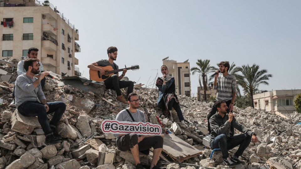 Arrangerer Gazavision i ruinene